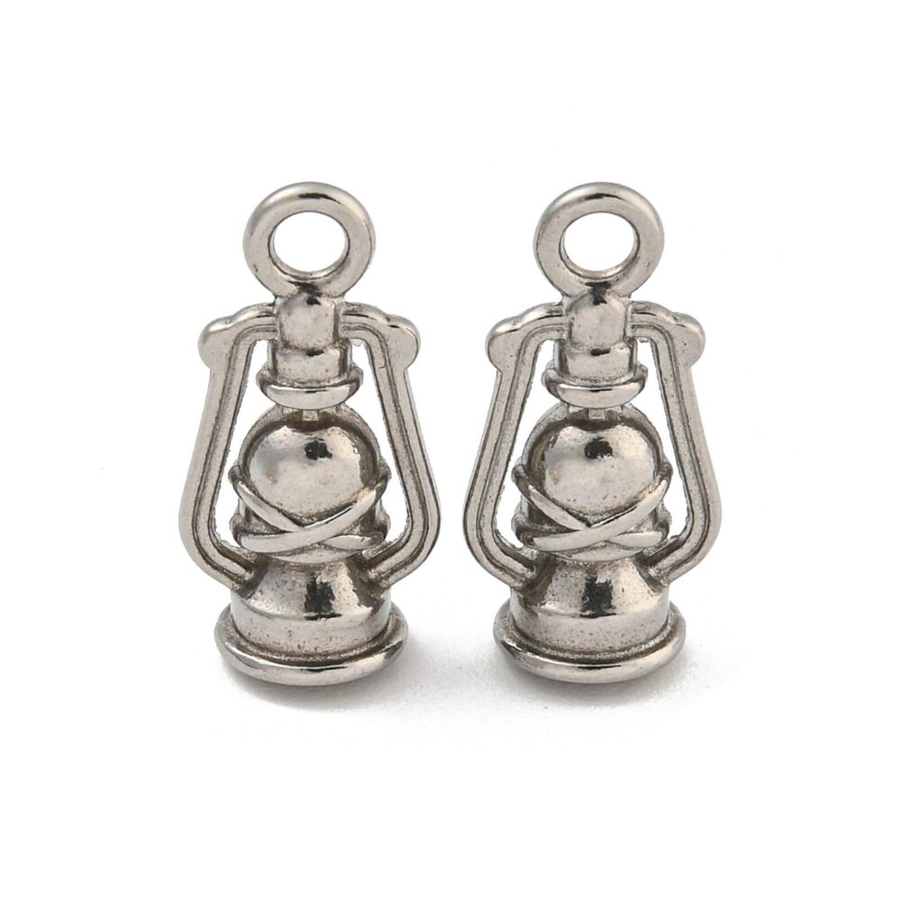 3318 20 pcs Lantern Theme 304 Stainless Steel Charms Ion Plated Vintage Oil